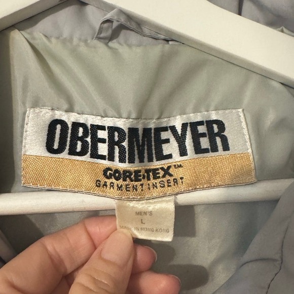 Obermeyer Mens Vintage Pullover Anorak Goretex Ski Jacket L Red Blue White Retro - Picture 12 of 12